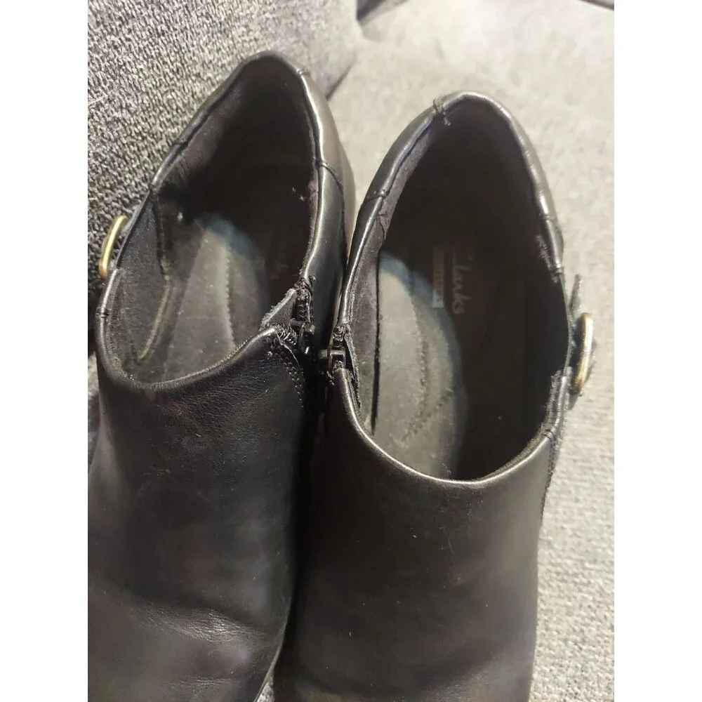 New Collection By Clarks Gladys Ankle Boot‎ For Women Sz 8.5M-black Winter